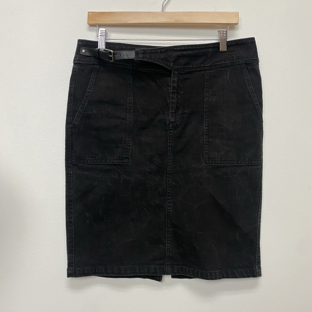 Vintage 90's Ralph Lauren Size 8 Jeans Co Denim Jean ALine Gray Black Skirt Y2K